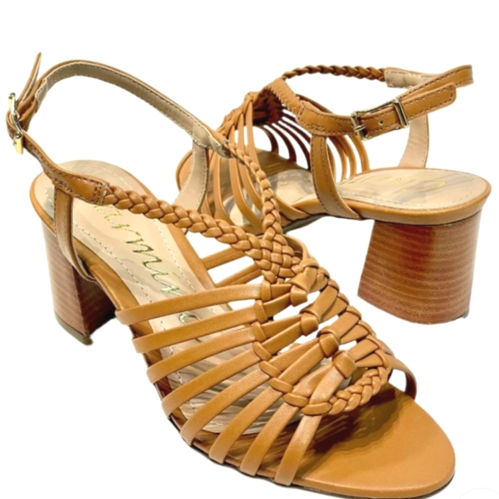 Braided Tan Leather Sandals
